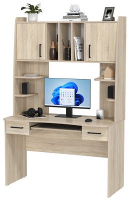 Стол рабочий 6-0604дубсон Бета, цвет дуб сонома, ШхГхВ 120х60,5х183,5 см.