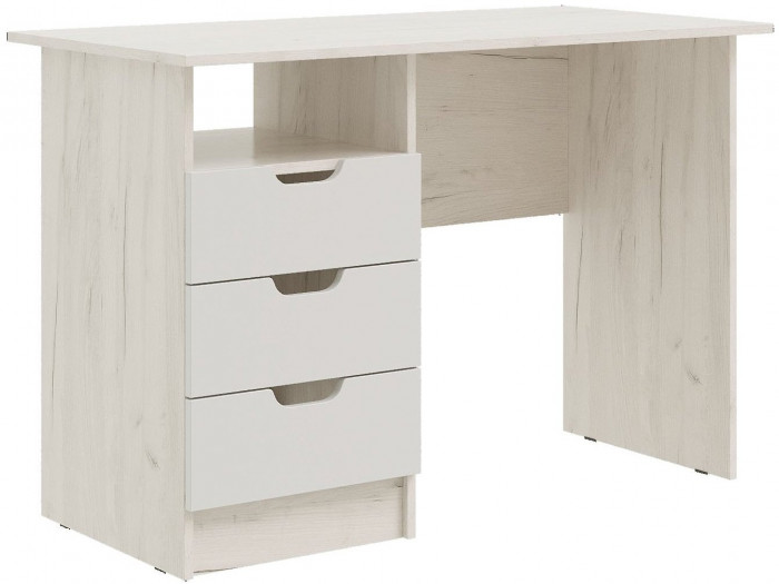 Юниор-4 Стол с ящиками (Шарли белый, Крафт белый)