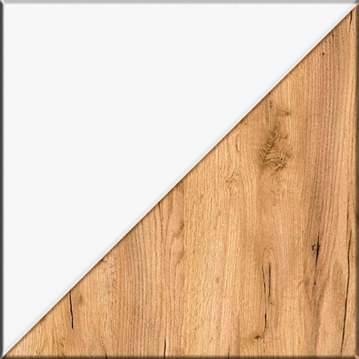 Октава 16.127 Тумба для обуви, белый шагрень/дуб крафт золотой/фасады МДФ белый шагрень