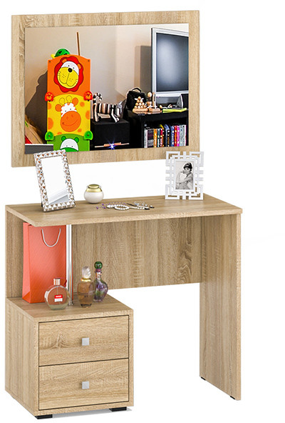 Камелия Стол косметический + Зеркало, дуб сонома