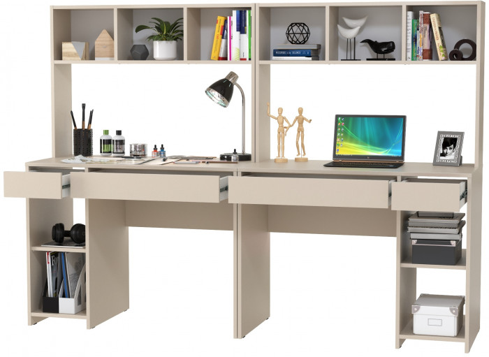 компьютерный стол Комфорт 12.77F + компьютерный стол Комфорт 12.77F, сатин