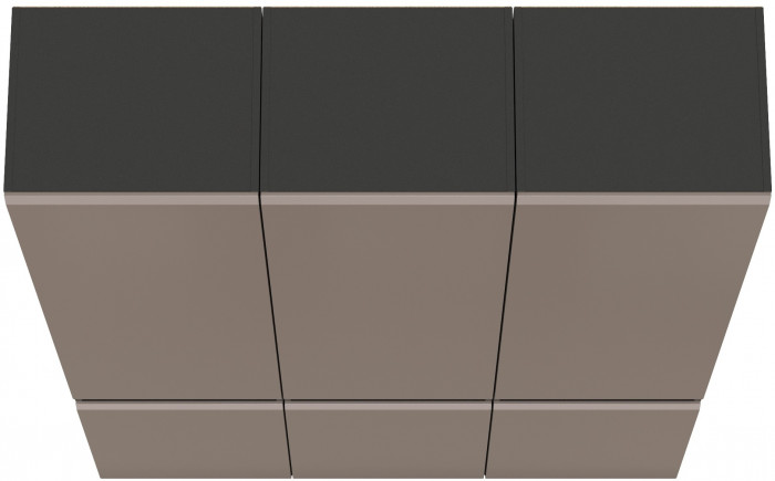 Сидней 13.200 Шкаф 3 штуки, цвет корпус: антрацит/фасады: МДФ веллюто капучино, ШхГхВ 150х41,3х205,2 см., универсальная сборка