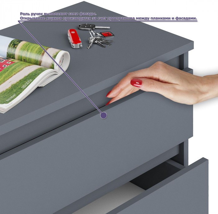 Мори компьютерный стол МС-16 правый + Пенал МШ400.1, графит