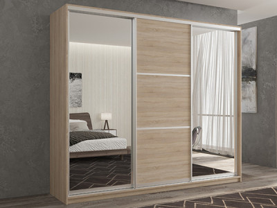 Шкаф-купе Кааппи 3 Сонома Светлый 240х60х230 см