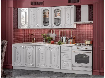 Кухня МДФ Лиза-2 1800 (Белый глянец)