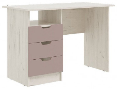 Юниор-4 Стол с ящиками (Шарли пинк, Крафт белый)