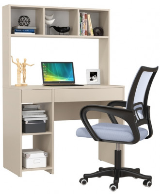 компьютерный стол Комфорт 12.77F + кресло 103 серое, сатин