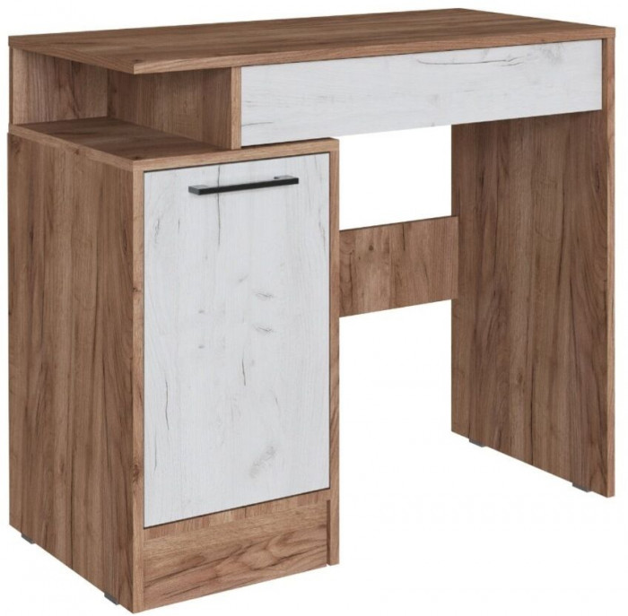 Вегас Стол косметический дуб крафт табачный/дуб крафт белый