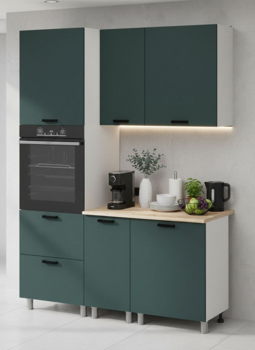 МК Аленушка 1,6м ПД Лаванда Изумруд,скоба черный,сонома