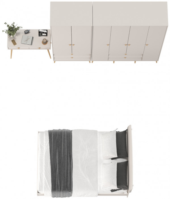 Афина Спальня 21-1400, цвет кашемир серый, сп.м. 1400х2000 мм., б/м, основание есть - фанера