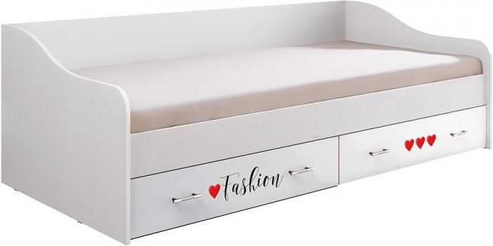 Вега NEW Girl Кровать с ящиками (Белый / Белый глянец)