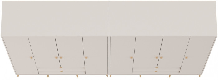 Афина Спальня Шкаф 4-х дверный с двумя ящиками х 2, кашемир серый