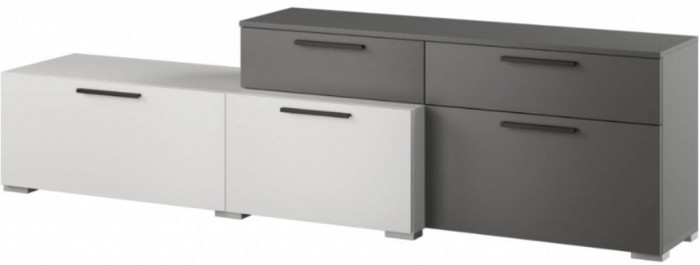 Альберо Тумба ТВ белый/графит серый