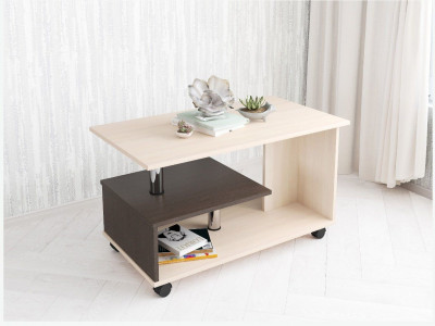 Журнальный стол Консул-5 дуб молочный/венге