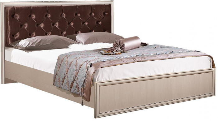 Кровать двуспальная 06.121-01 Габриэлла (1400) с ортопедическим основанием вудлайн кремовый/сандал белый