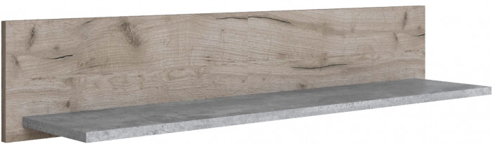 Полка навесная Дублин, Дуб крафт золотой/Цемент