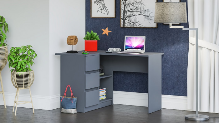 Мори компьютерный стол МС-16 левый, графит