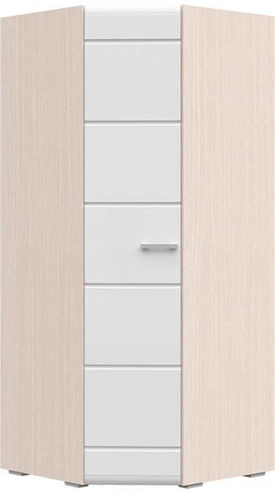 Симба шкаф угловой одностворчатый (850*2000*850) дуб белфорт/белый глянец