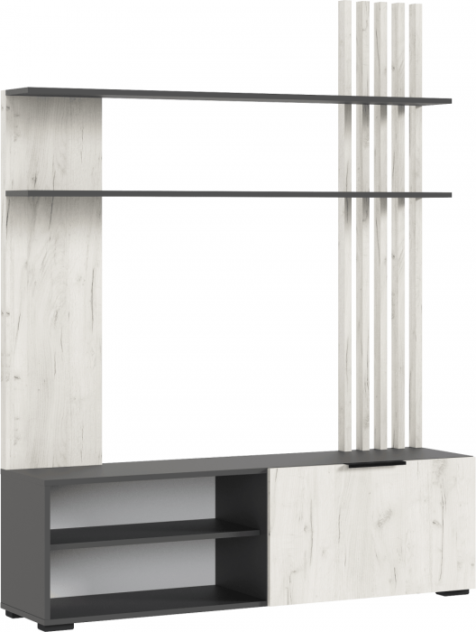 Гостиная, Крафт белый/Графит