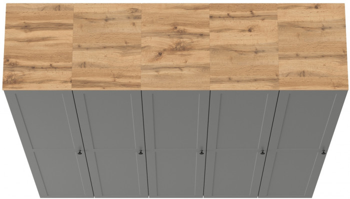 Остин 13.225 Шкаф-пенал 5 шт., серый графит/дуб крафт золотой