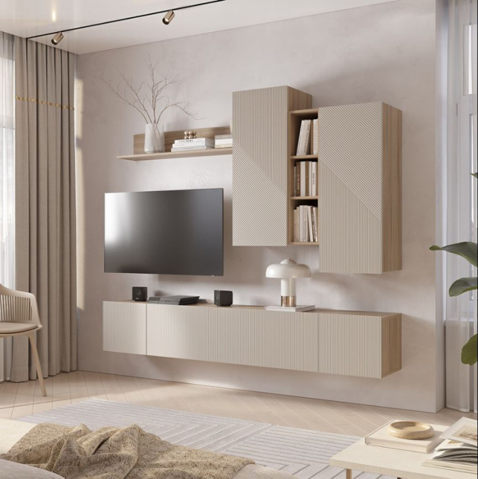 Гостиная "Эмилия" композиция 1 дуб смоки/айриш