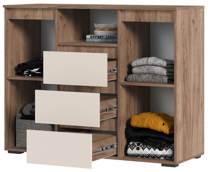 Хелен КМ 01 Комод 1202 (1.202х0.958х0.460) кашемир/дуб крафт табачный