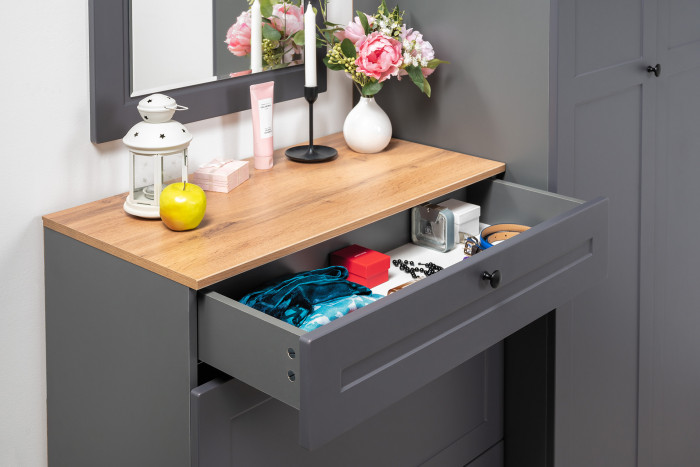 Остин Прихожая 56, серый графит/дуб крафт золотой