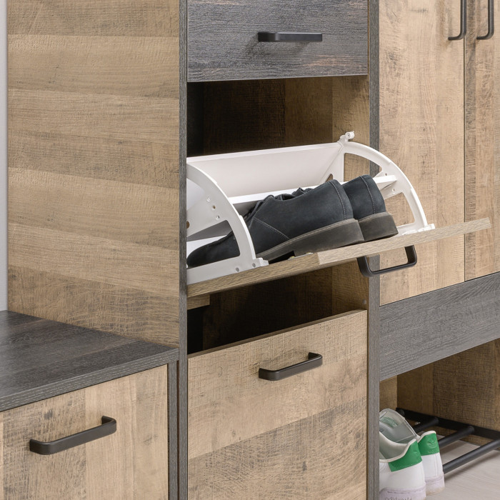 Трувор 13.241.06 Тумба для обуви + 13.241.06 Тумба для обуви, дуб гранж песочный/интра