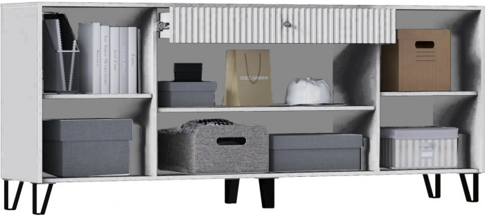 Оливия Комод (Белый, Белый глянец)