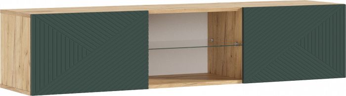 Флэш Тумба ТВ подвесная (Браш Мени Грин, Дуб Крафт)