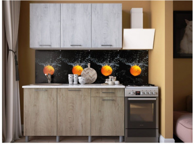 Кухонный гарнитур Палермо 1,6м Дуб Остин Серый/Дуб Остин бежевый