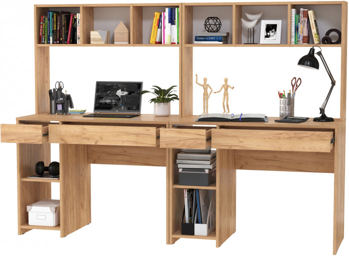 компьютерный стол Комфорт 12.77F + компьютерный стол Комфорт 12.77F, дуб крафт золотой