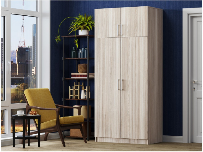 Шкаф №2 2х створчатый (Ясень шимо светлый)