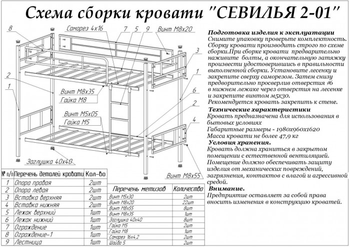 Двухъярусная кровать Севилья-2.01 комби (Красный, Серый)