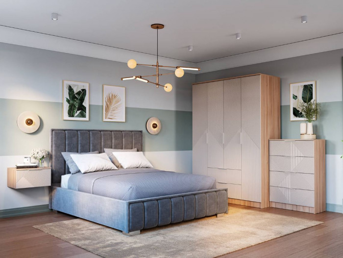 Спальня "Эмилия" композиция 1 Цвет дуб смоки/ айриш