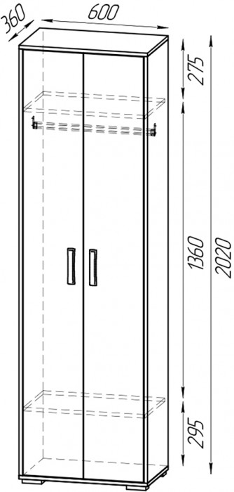 Два шкафа для одежды Домино 2-3430дкт/граф цвет дуб крафт табачный/графит