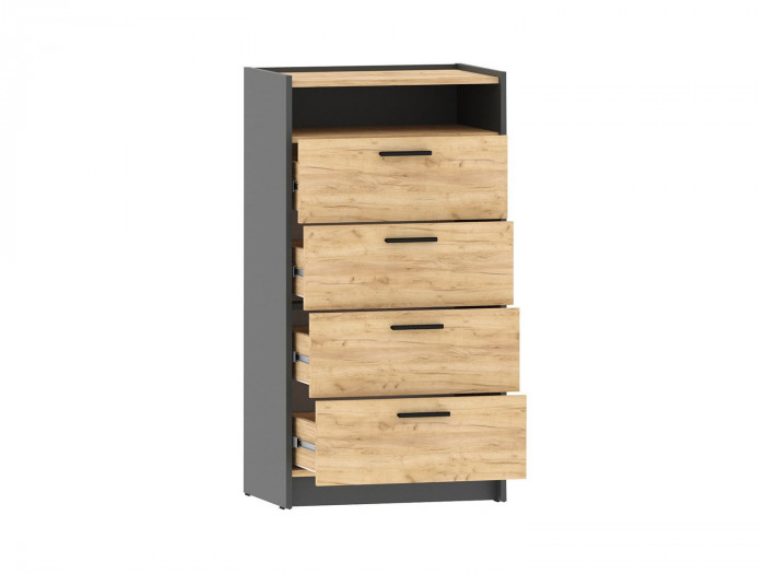 НМ 011.03 Комод Оттавия Антрацит/Дуб золотой