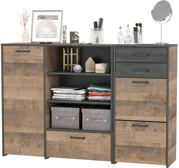 Трувор 13.241.06 Тумба для обуви + 13.307.01 Комод, дуб гранж песочный/интра