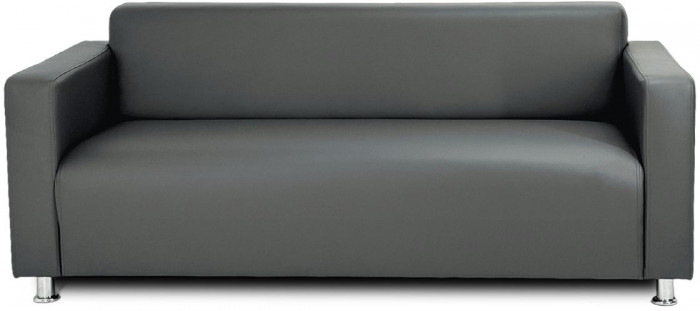 Диван прямой Томи, 200х78х75 см, экокожа, темно-серый