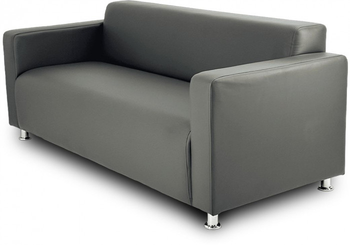 Диван прямой Томи, 200х78х75 см, экокожа, темно-серый