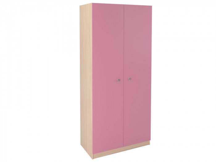Шкаф прямой 60 Дуб молочный/Розовый