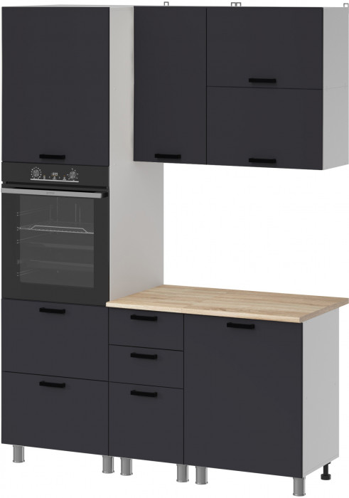 МК Аленушка 1,6м ПД 2 Лаванда Сталь,скоба черный,сонома