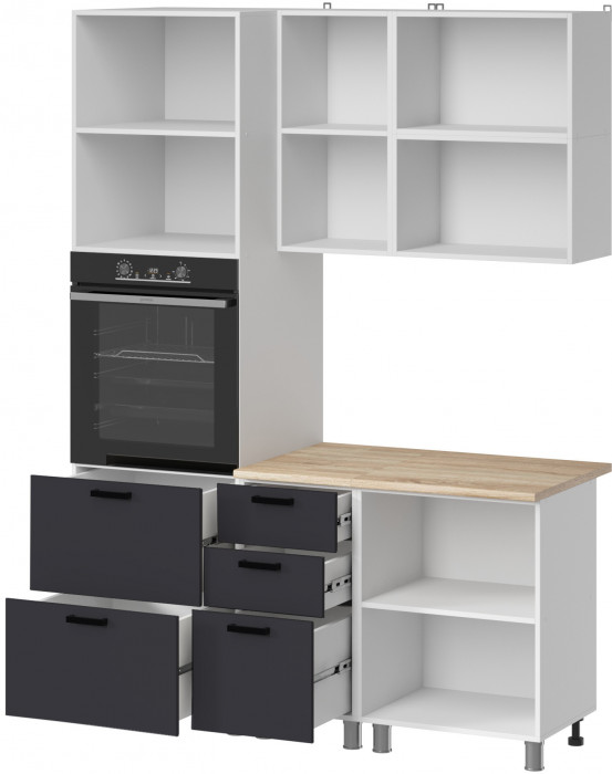 МК Аленушка 1,6м ПД 2 Лаванда Сталь,скоба черный,сонома