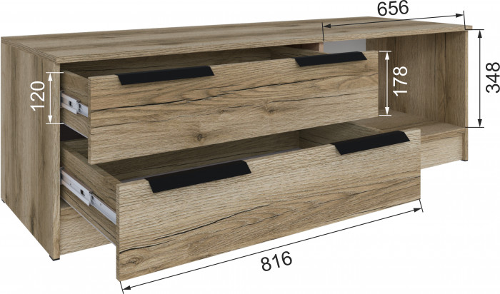 Тумба под ТВ Мадрид (1,5), Дуб делано