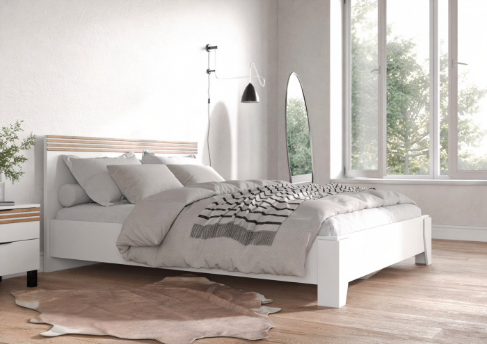 Модульная спальня Нао, набор №7, Белый/Профиль МДФ Дуб вотан