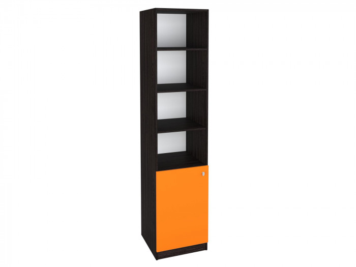 Шкаф-пенал закрытый 1/3 Венге/Оранжевый