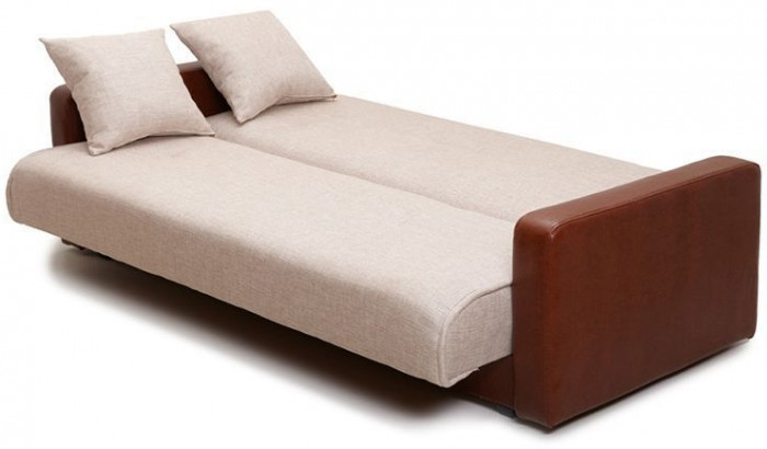 Диван-книжка Лондон, 140х190, рогожка/экокожа бежевая