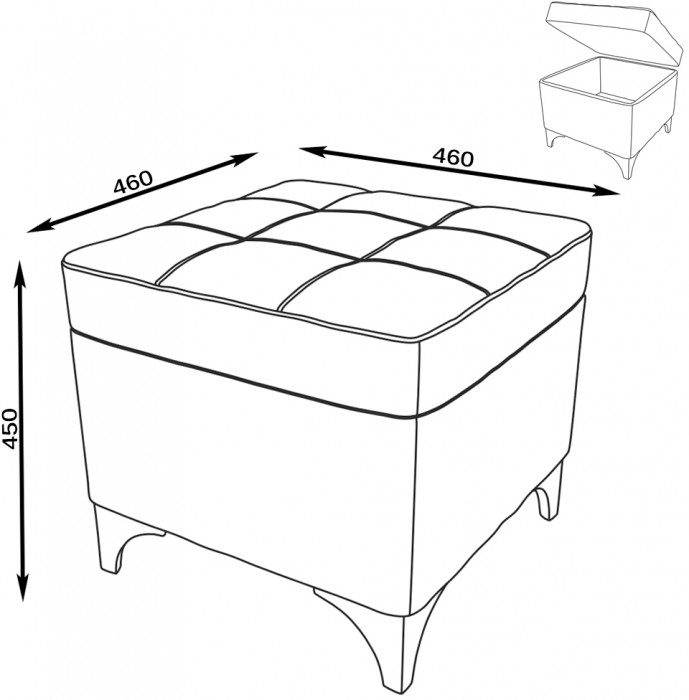Банкетка 6-5113ТКтем.кор Жозефина-2