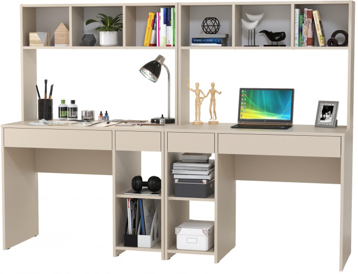 компьютерный стол Комфорт 12.77F + компьютерный стол Комфорт 12.77F, сатин