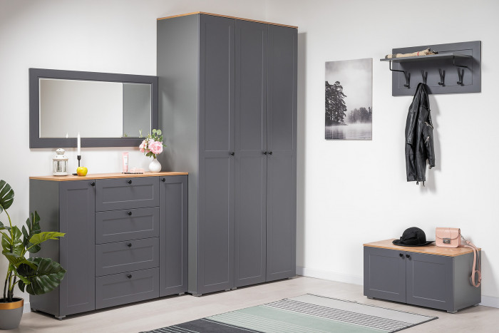 Остин 16.221 Комод, серый графит/дуб крафт золотой